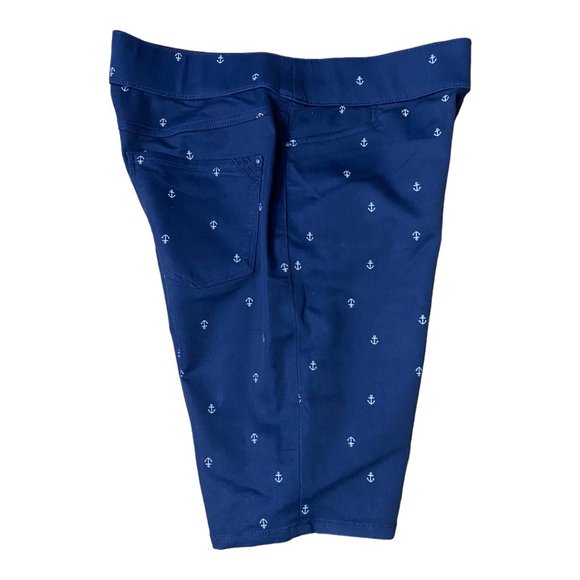 INTRO love the fit tummy control pull on stretch shorts anchor print size 10 - Picture 2 of 5